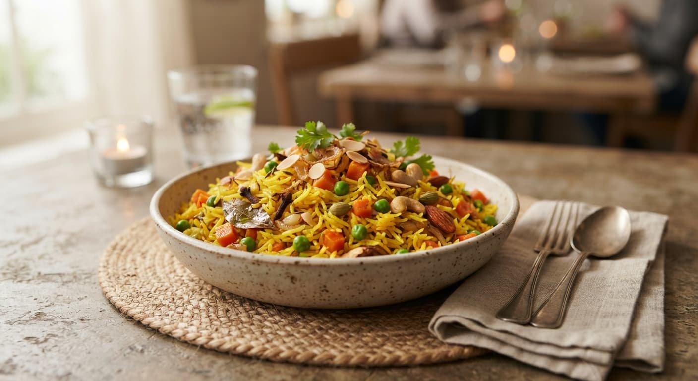 Saffron Carrot Green Peas Rice